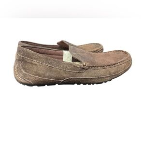 UGG Alder Indoor Outdoor Moccasin Slippers Mens Sz 9 EU42 Brown Leather Wool